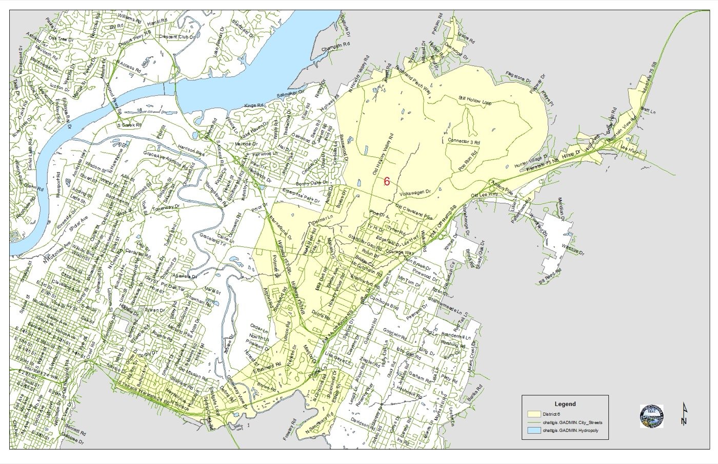 Chattanooga City Council District 6 map